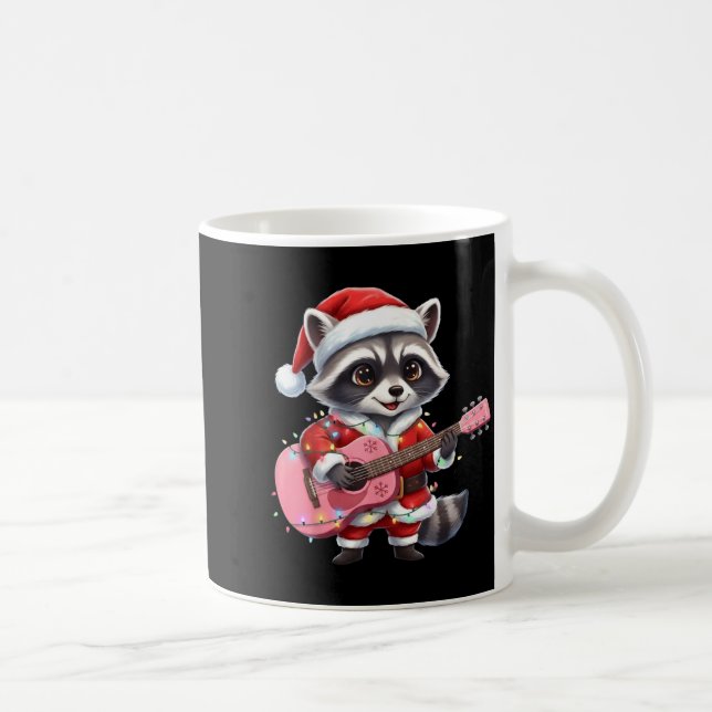 Mug Santa Christmas Raccoon Playing Nk Guitar  (Droite)
