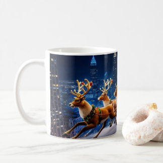 Mug Santa Claus delivering gifts on Christmas Eve