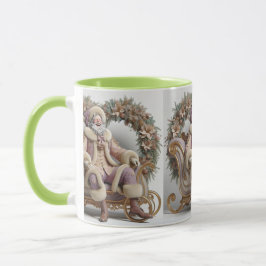 Mug Santa Claus in Sleigh, Christmas, Author Natasha U