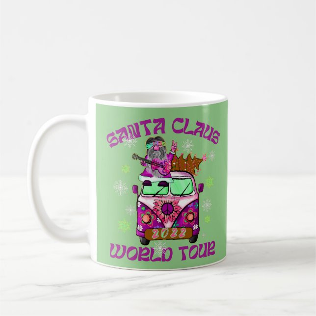 Mug SANTA CLAUS WORLD TOUR drôle style années 70 (Gauche)
