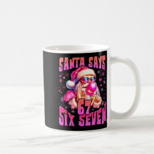 Mug Santa dit six sept 6 7 Meme Santa Bulle Rose Ch