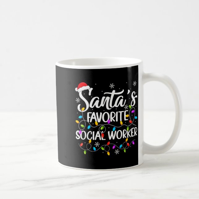 Mug Santa Favorite Social Worker Christmas Lights Fami (Droite)