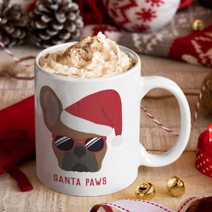 Mug Santa Paws Christmas Red Fawn French Bulldog