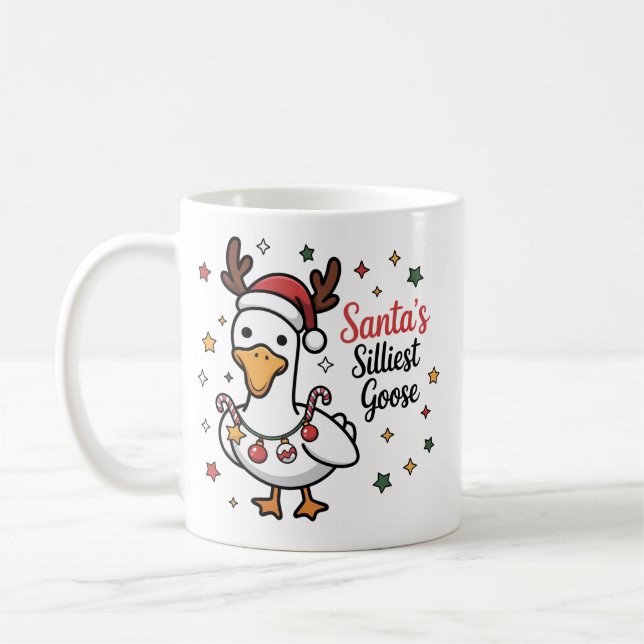 Mug Santa Silly Goose Christmas Duck Funny Cute  (Gauche)