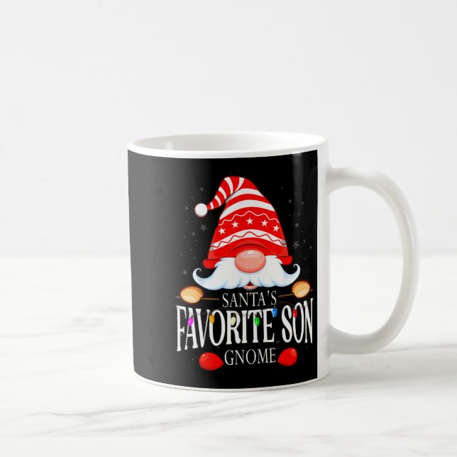 Mug Santas Favorite Son Gnome Matching Christmas Paja  (Droite)