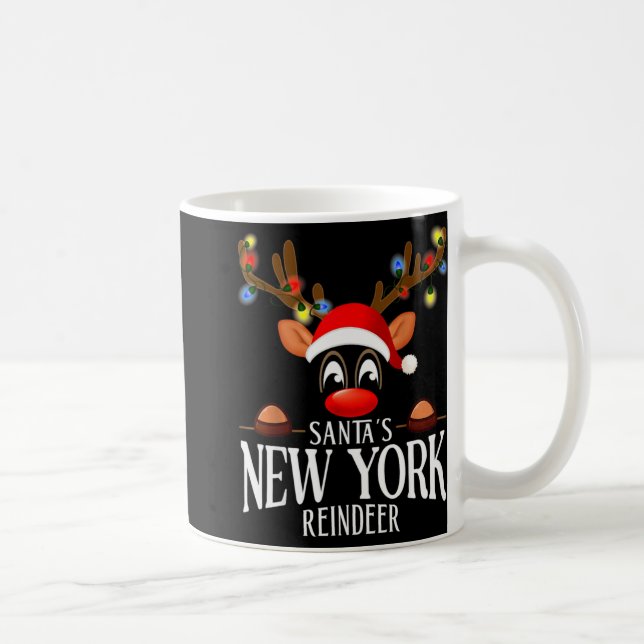 Mug Santas New York Reindeer Funny Xmas Matching Pjs  (Droite)