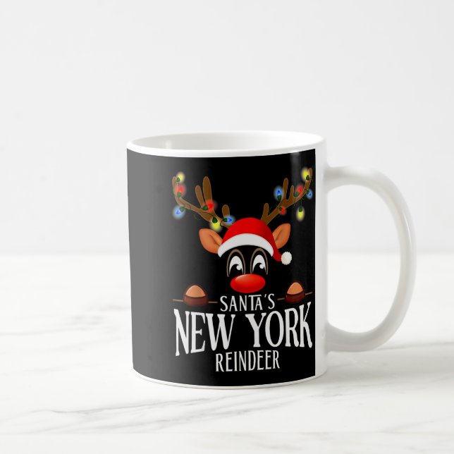 Mug Santa's New York Reindeer Funny Xmas Matching Pjs  (Droite)