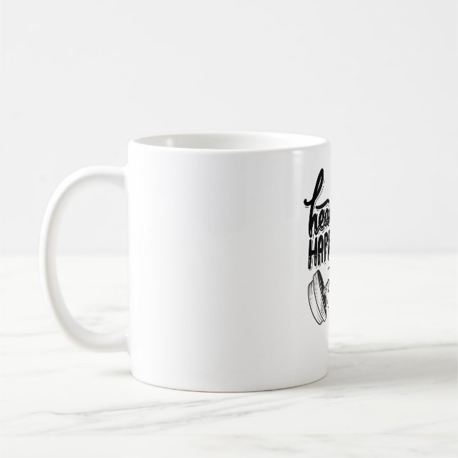 Mug santé est bonheur gym motivation design (Gauche)