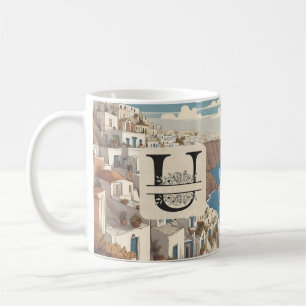 Mug Santorin Grèce Grèce île grecque monogramme Voyage