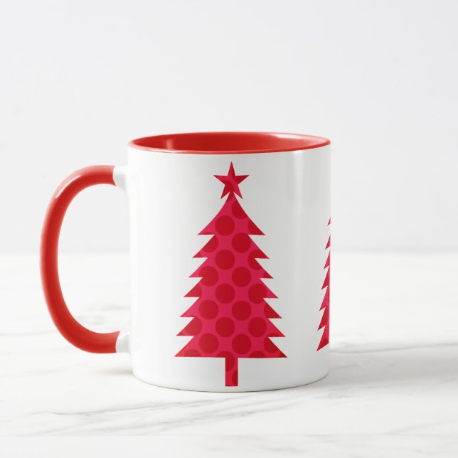 Mug Sapin de Noël à Gros Points Rouges (Gauche)