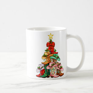 Mug Sapin de Noël Howdy Bottes de Cowgirl Western Xmas