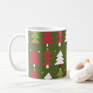 Mug Sapins de Noël Rouges Blancs et Verts