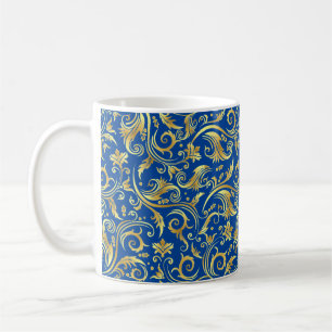 Mug Sapphire Blue Golden Sollwork