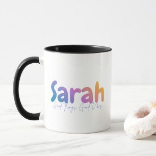 Mug Sarah Name Gift - Good Things Good Vibes