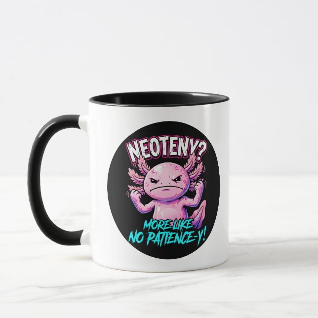 Mug Sarcastic Axolotl No Patience Funny Meme (Gauche)