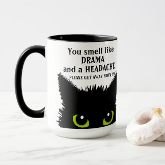 Mug Sarcastique Chat Drama & Headache Office École