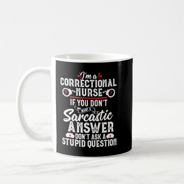 Mug Sarcastique infirmière correctionnelle Cadeau RN p (Gauche)