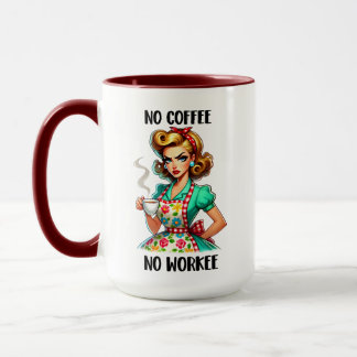 Mug Sarcastique Pas de café Pas de boue de travail