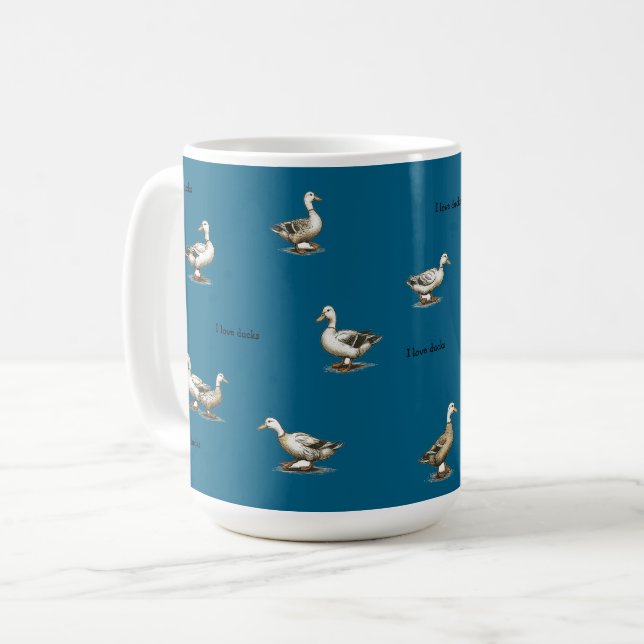 Mug Sarcelle  J'adore les canards (Devant gauche)