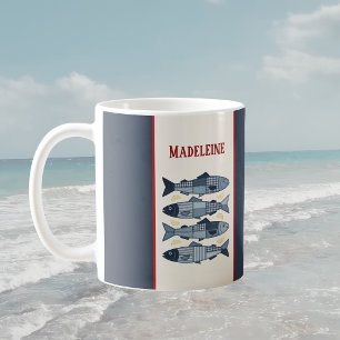Mug Sardines Citrons Patchwork Courtepointes Monogramm