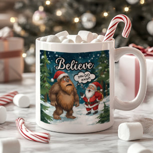 Mug Sasquatch rencontre le Père Noël Je crois Noël drô