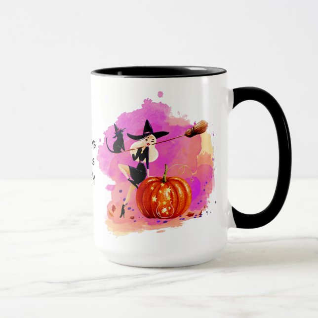Mug Sassy Halloween sorcière avec chat (Droite)