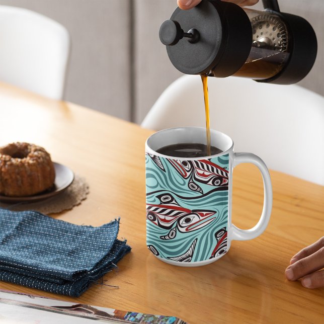 Mug Saumon Haida Art Spirit Pacific Northwest Native (Créateur téléchargé)
