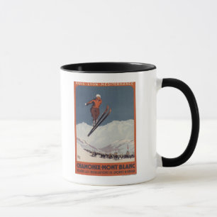 Mug Saut à skis - affiche olympique de promo de PLM