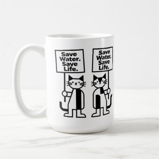 Mug Sauver l'eau Sauver la vie Mignon Chat Activiste M