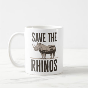 Mug Sauvez la protection des animaux Rhinos Rhino