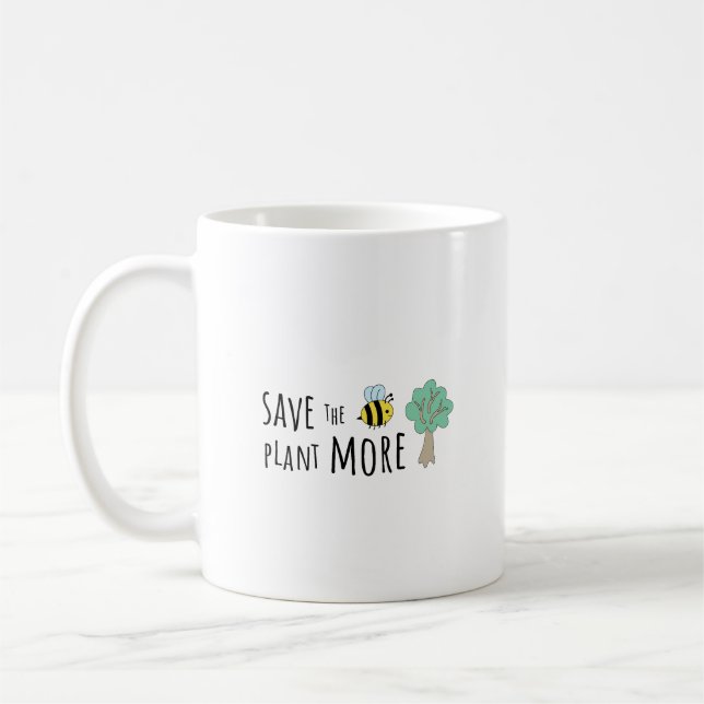 Mug Sauvez les abeilles, Plante plus d'arbres! (Gauche)