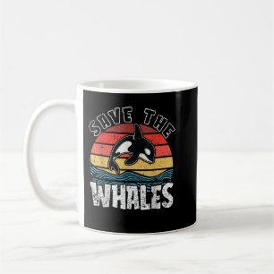 Mug Sauvez les baleines Retro Wintage Orca et tuez la 