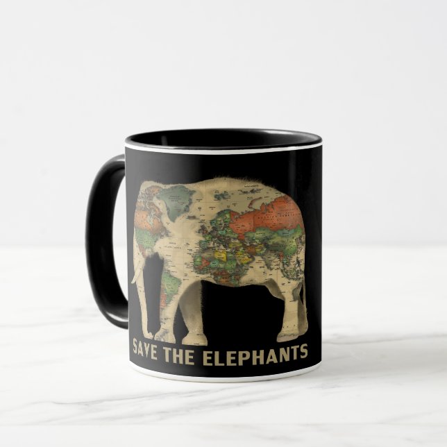 Mug Sauvez les éléphants (Devant gauche)