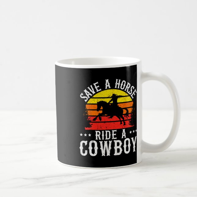 Mug Sauvez Une Balade À Cheval Un Cowboy Western Rodeo (Droite)
