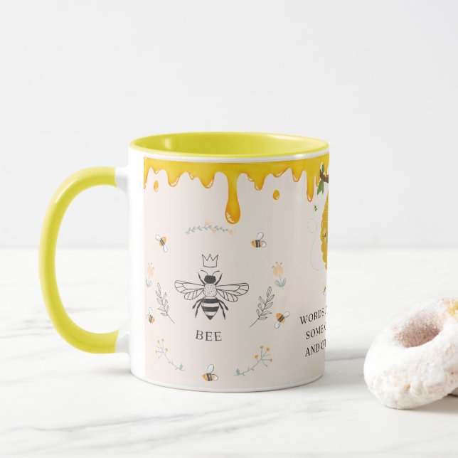 Mug Save the Bees Inspirational Bee Honey Lover Gift  (Avec donut)