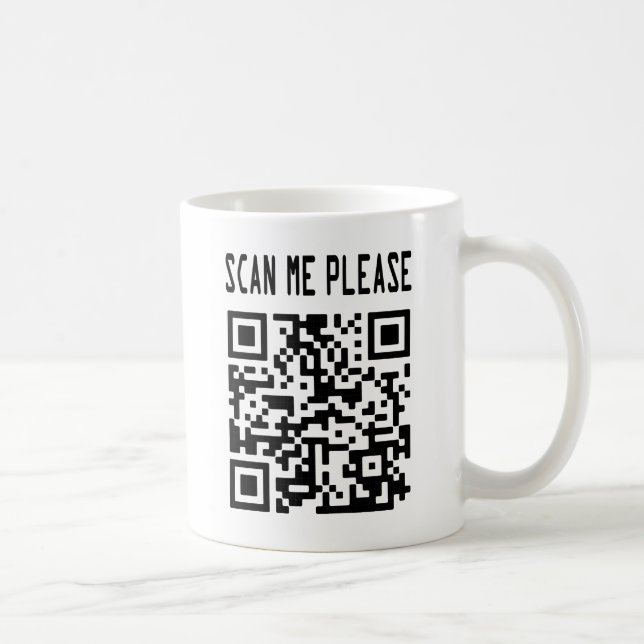 Mug Scan Me Please QR Code - Smile, It's Free (Droite)