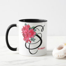 Scarlett nom personnalisable joli rouge floral fun