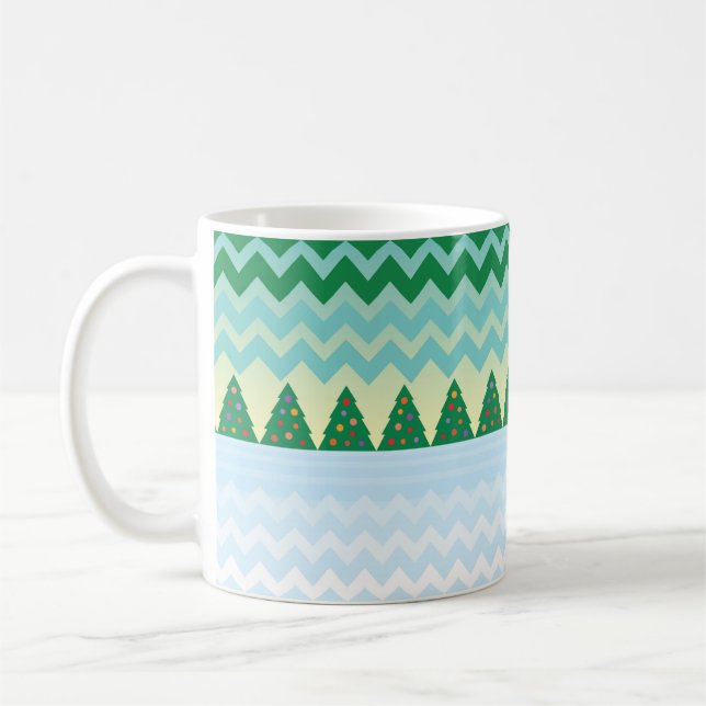 Mug Scène Chevron Arbre de Noël (Gauche)