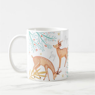 Mug Scène d'arbre de renne et de Noël de forêt de