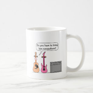 Mug Scène de bande dessinée de roue de guitare drôl