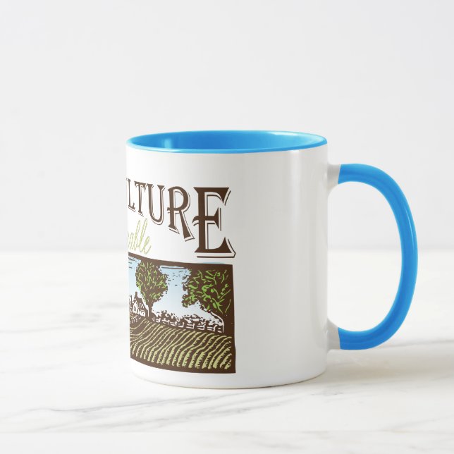 Mug Scène de ferme d'agriculture durable (Droite)