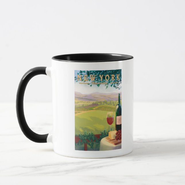 Mug Scène de la campagne viticole de New York (Gauche)