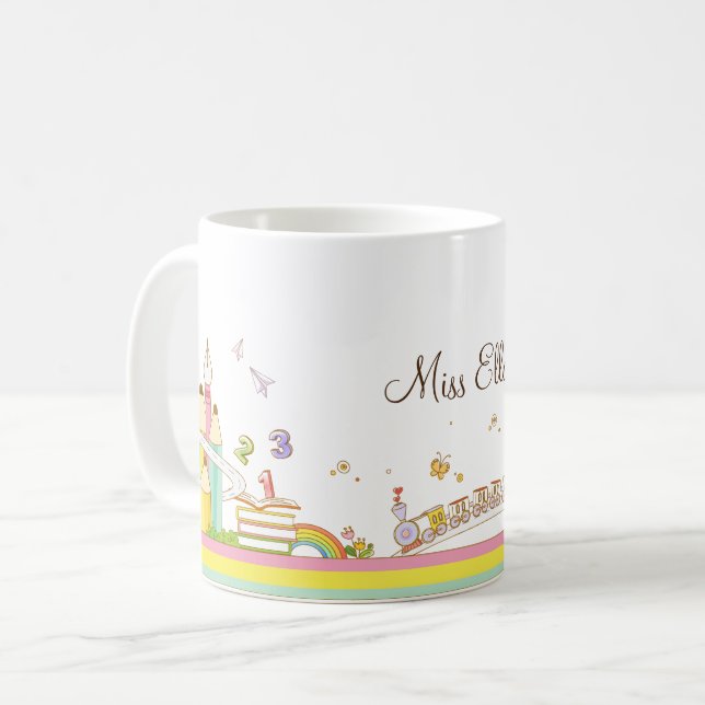 Mug Scène de l'enseignant Whimsical personnalisée (Devant gauche)