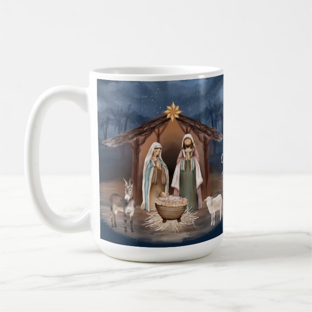 Mug Scène de Nativité Bébé Jésus Noël chrétien (Gauche)