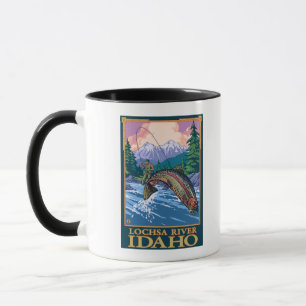 Mug Scène de pêche de mouche - rivière de Lochsa,