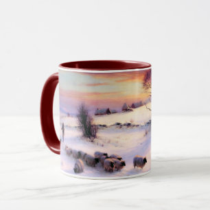 Mug Scène D'Hiver. Boug cadeau de Noël en beaux-arts
