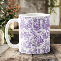 Scène élégante de toile de Jouy vintage pourpre fr
