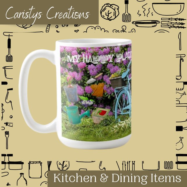 Mug Scène Jardin Mon Endroit Heureux (Créateur téléchargé)