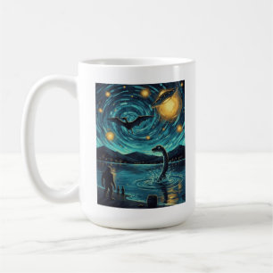 Mug Scène nocturne de cryptide Nessie Ptérosaure Bigfo