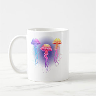 Mug Scène océanique vibrante aux méduses pastel